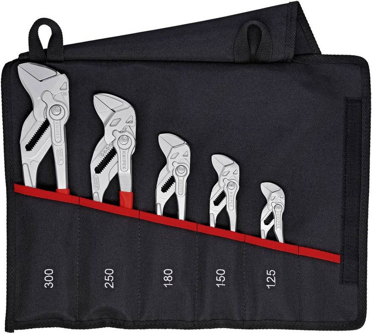 Produktbild: KNIPEX Zangenschl&uuml;sselsatz 5-teilig in Rolltasche mit Klettverschlu&szlig;