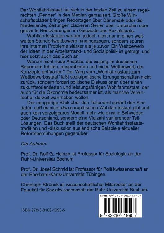 Produktbild: Vom Wohlfahrtsstaat zum Wettbewerbsstaat