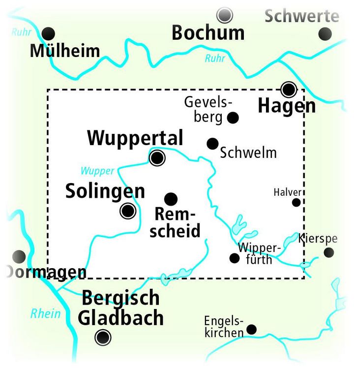 Produktbild: Wuppertal - Bergisches Land, Solingen - Remscheid 1:50 000