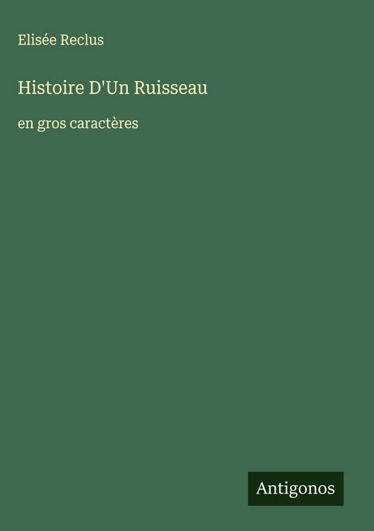 Produktbild: Histoire D'Un Ruisseau