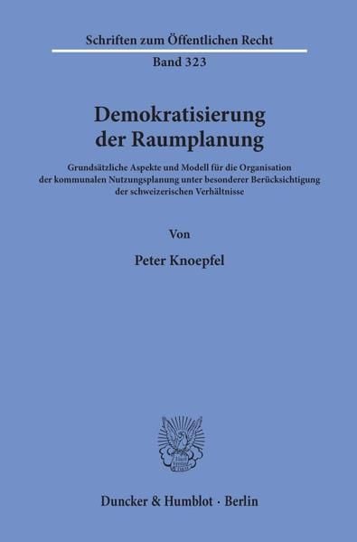 Produktbild: Demokratisierung der Raumplanung.