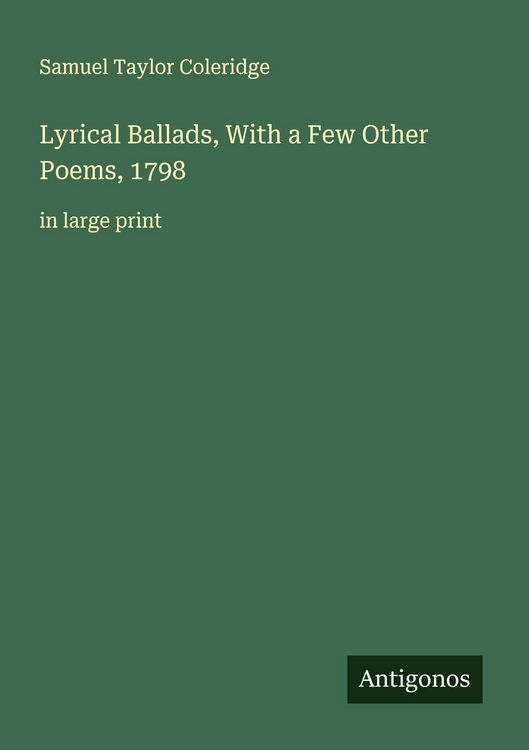 Produktbild: Lyrical Ballads, With a Few Other Poems, 1798