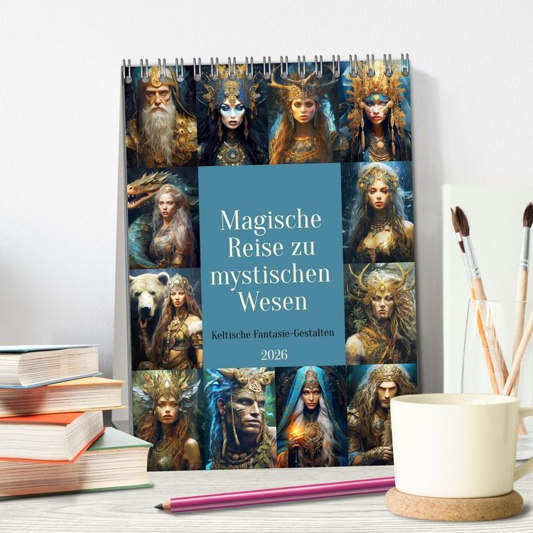 Produktbild: Magische Reise zu mystischen Wesen. Keltische Fantasie-Gestalten (Tischkalender 2026 DIN A5 hoch), CALVENDO Monatskalender