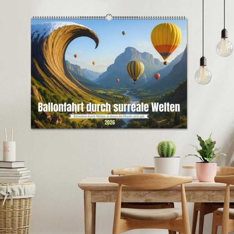 Produktbild: Ballonfahrt durch surreale Welten (Wandkalender 2026 DIN A2 quer), CALVENDO Monatskalender
