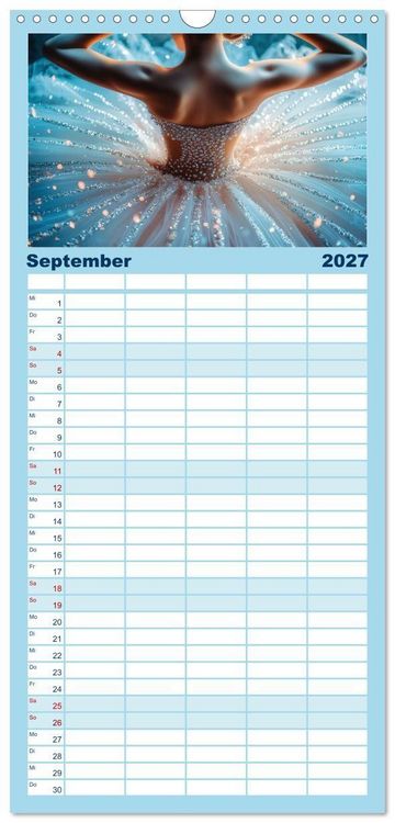 Produktbild: Familienplaner 2027 - Ballerinas in Diamanten mit 5 Spalten (Wandkalender, 21 x 45 cm) CALVENDO