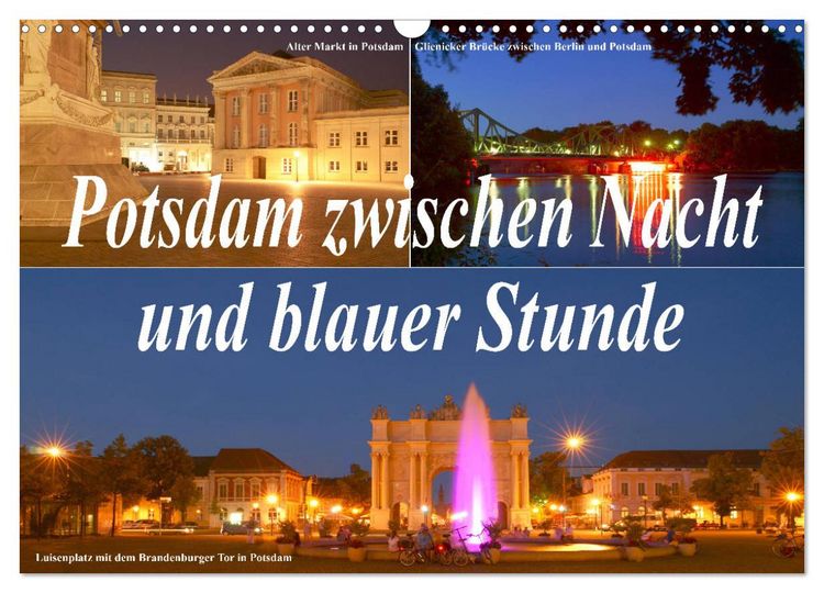 Produktbild: Potsdam zwischen Nacht und blauer Stunde (Wandkalender 2026 DIN A3 quer), CALVENDO Monatskalender