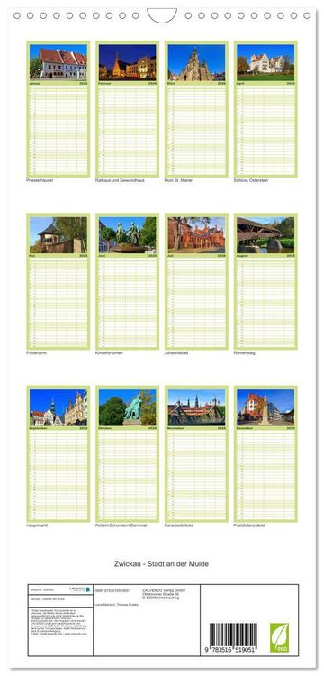 Produktbild: Familienplaner 2026 - Zwickau - Stadt an der Mulde mit 5 Spalten (Wandkalender, 21 x 45 cm) CALVENDO