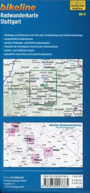 Produktbild: Radwanderkarte Stuttgart RW-S1