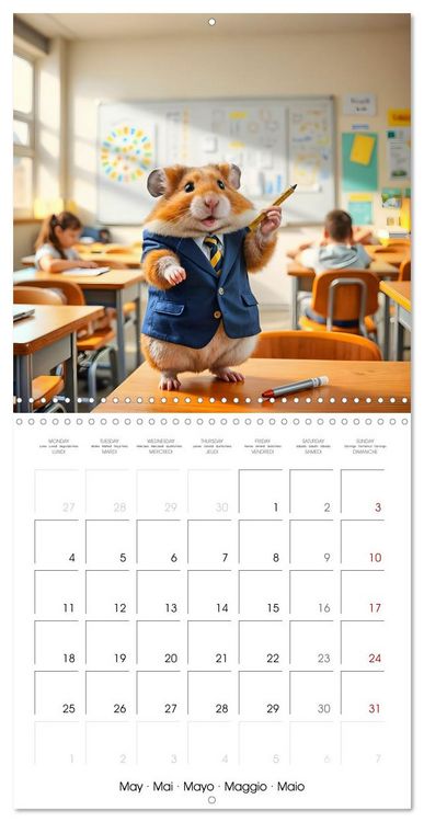 Produktbild: AI Hamsters at school (Wall Calendar 2026 12 &times; 12 Inch) CALVENDO 12 Month Wall Calendar