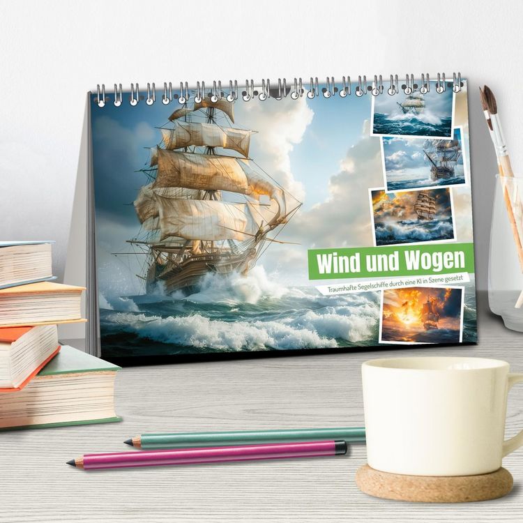 Produktbild: Wind und Wogen (Tischkalender 2026 DIN A5 quer), CALVENDO Monatskalender