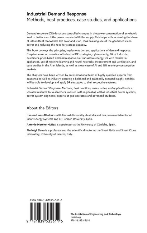 Produktbild: Industrial Demand Response: Methods, Best Practices, Case Studies, and Applications