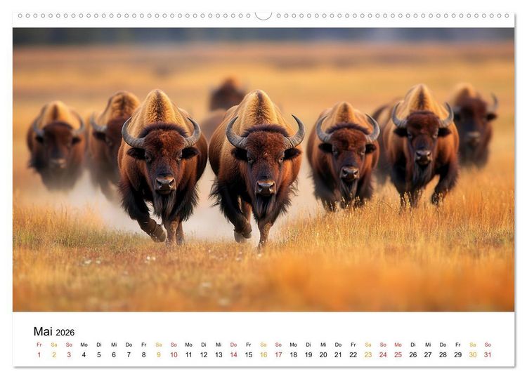 Produktbild: B&uuml;ffel - Ikonen der Wildnis (Wandkalender 2026 DIN A2 quer), CALVENDO Monatskalender