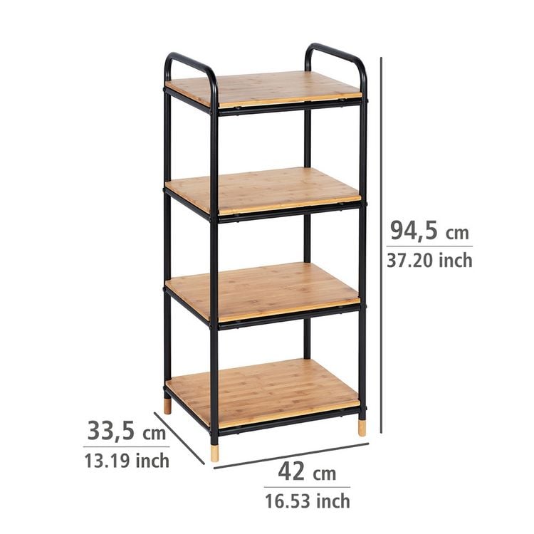 Produktbild: Regal Mod. Loft aus Bambus mit 4 Etagen, Badezimmerregal, Wohnregal