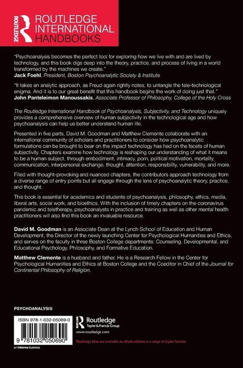 Produktbild: The Routledge International Handbook of Psychoanalysis, Subjectivity, and Technology