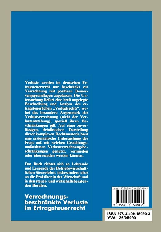 Produktbild: Verrechnungsbeschr&auml;nkte Verluste im Ertragsteuerrecht
