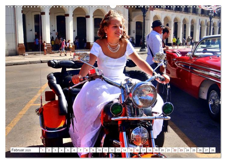 Produktbild: Harley-Davidson - Eine Kultmarke in Kuba (hochwertiger Premium Wandkalender 2025 DIN A2 quer), Kunstdruck in Hochglanz