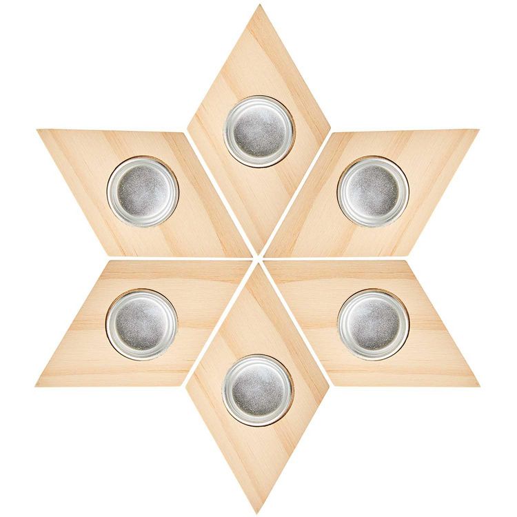 Produktbild: Kerzenhalter Raute, f&uuml;r Stabkerzen &Oslash;2,2 cm, 6-tlg