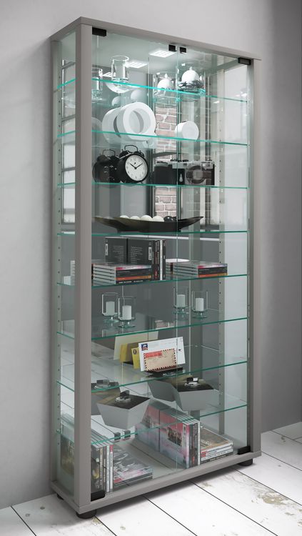 Produktbild: Glas Stand Vitrine Sammelvitrine Lumo Maxi Spiegel