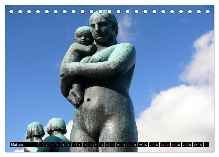 Produktbild: Vigeland Skulpturen Park Oslo (Tischkalender 2026 DIN A5 quer), CALVENDO Monatskalender