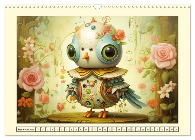 Produktbild: Fabelhafte Maschinen. Pop-Surrealistische Roboter-Tiere (Wandkalender 2026 DIN A3 quer), CALVENDO Monatskalender