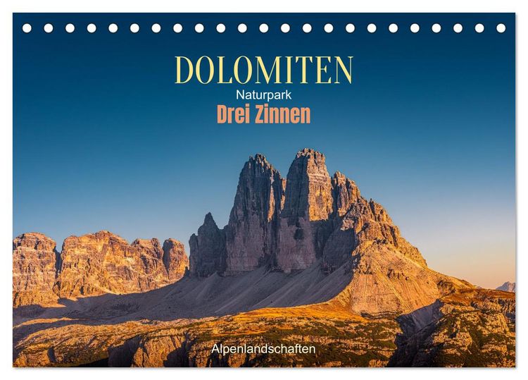 Produktbild: Dolomiten, Drei Zinnen Naturpark: Alpenlandschaften (Tischkalender 2026 DIN A5 quer), CALVENDO Monatskalender
