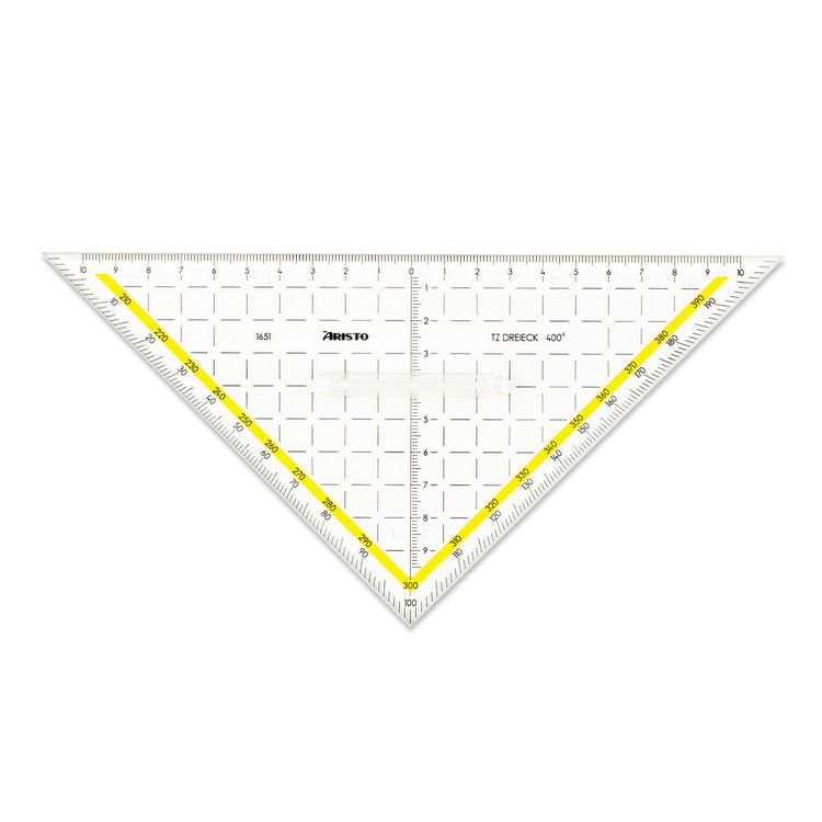 Produktbild: ARISTO TZ-Dreieck 22,5 cm, 400 Gon Facette an Hypotenuse, Tuschenoppen