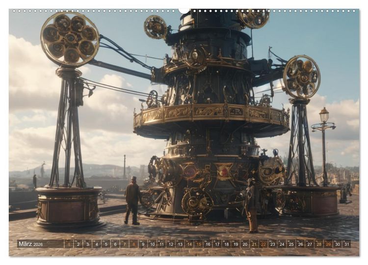 Produktbild: Steampunk Maschinen der Stra&szlig;e (Wandkalender 2026 DIN A2 quer), CALVENDO Monatskalender
