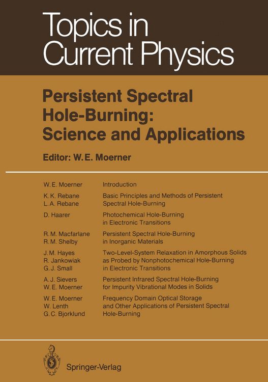 Produktbild: Persistent Spectral Hole-Burning: Science and Applications