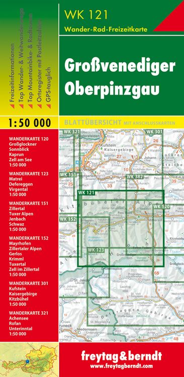 Produktbild: freytag & berndt Wanderkarte WK 121 Gro&szlig;venediger - Oberpinzgau 1:50.000