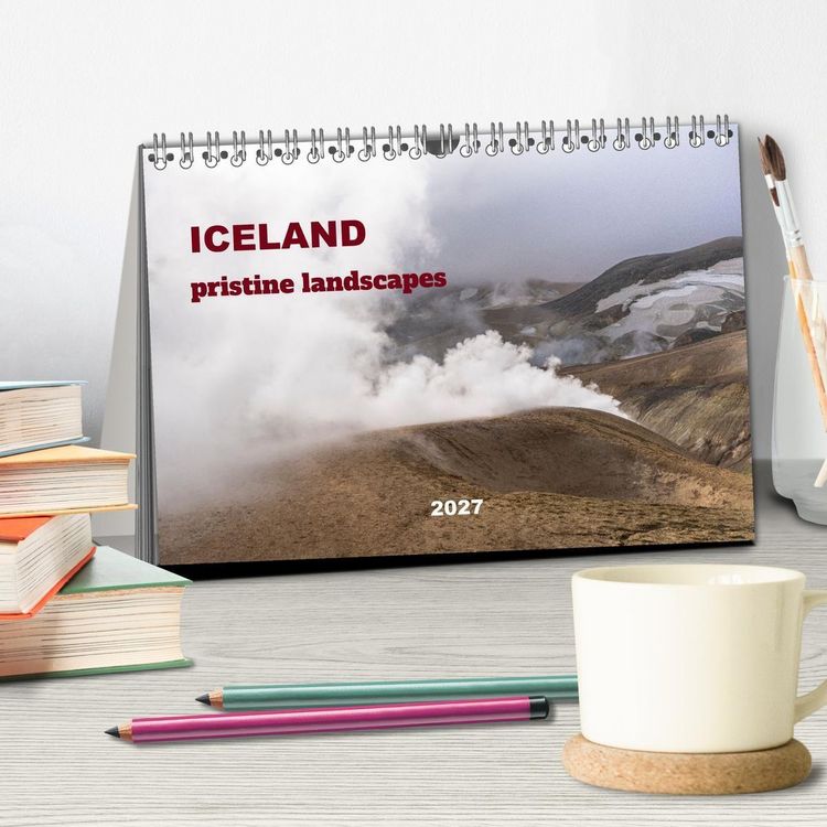 Produktbild: ICELAND pristine landscapes (Desk Calendar 2027 DIN A5 landscape), CALVENDO 12 Month DeskCalendar