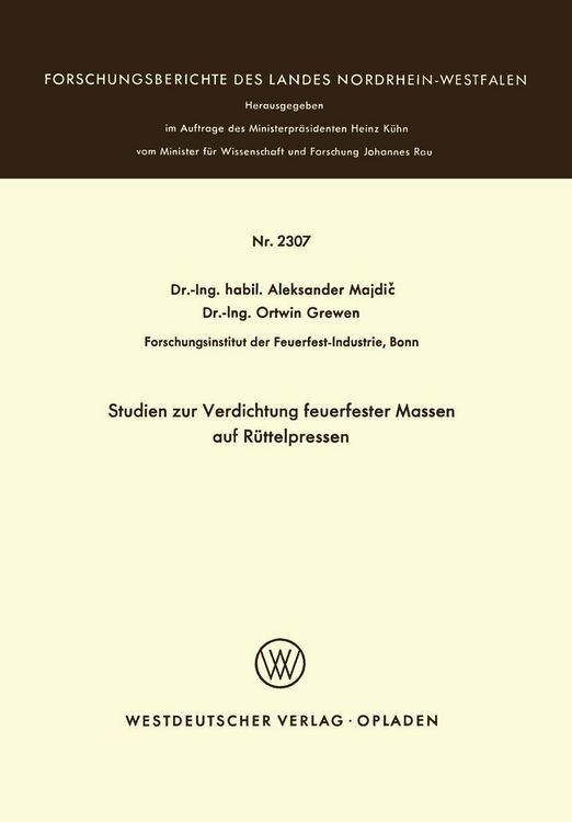 Produktbild: Studien zur Verdichtung feuerfester Massen auf R&uuml;ttelpressen