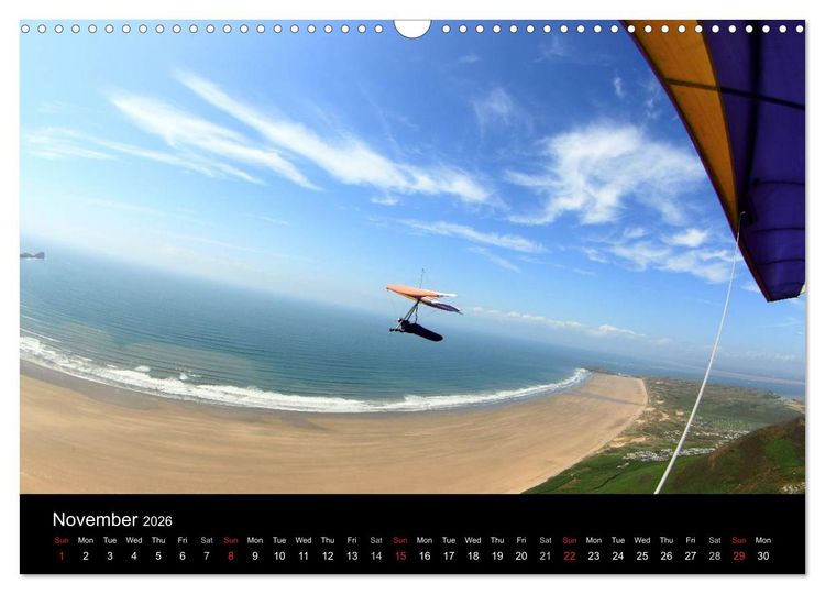 Produktbild: Hang gliding at Rhossili (Wall Calendar 2026 DIN A3 landscape), CALVENDO 12 Month Wall Calendar