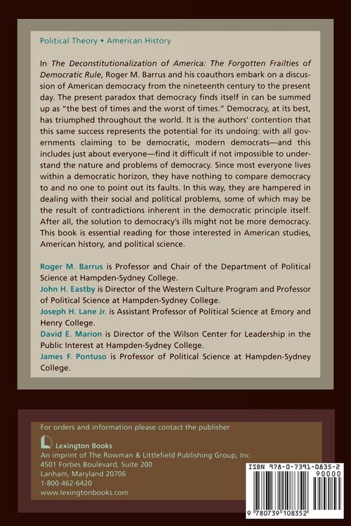 Produktbild: Deconstitutionalization of America