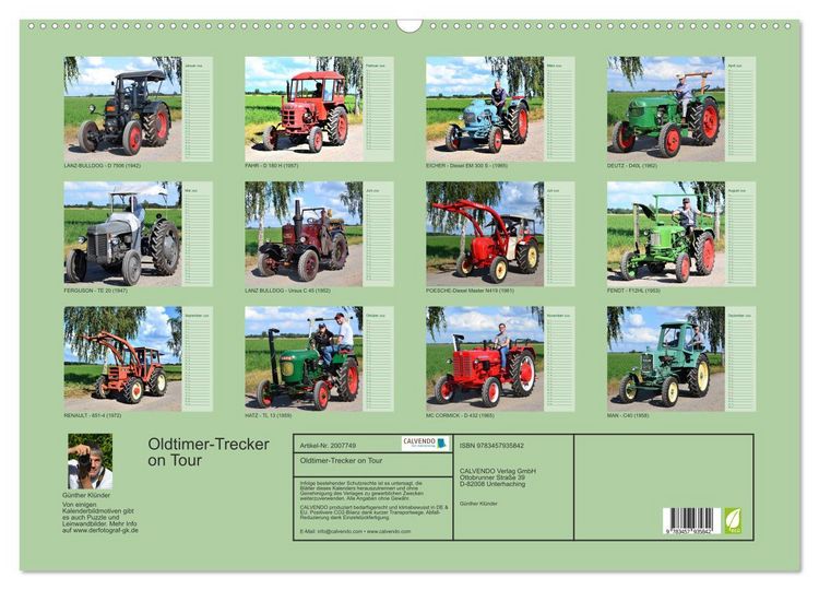 Produktbild: Oldtimer-Trecker on Tour (Wandkalender 2026 DIN A2 quer), CALVENDO Monatskalender