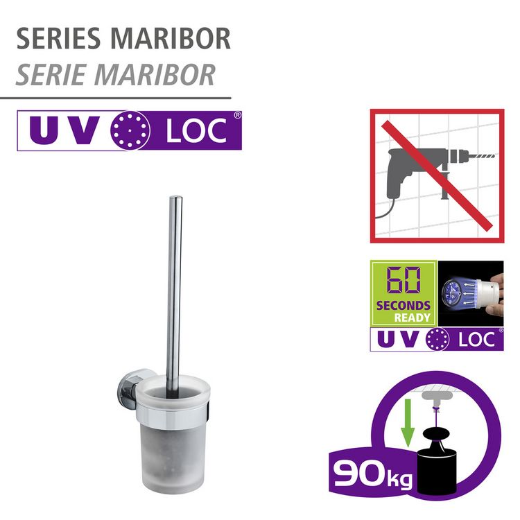 Produktbild: UV-Loc&reg; WC-Garnitur Mod. Maribor, Befestigen ohne Bohren mit innovativem Klebesystem