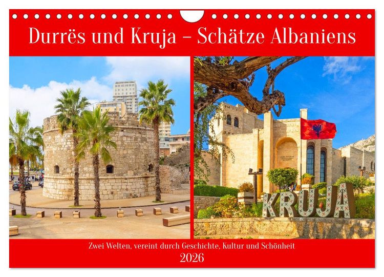 Produktbild: Durr&euml;s und Kruja &ndash; Sch&auml;tze Albaniens (Wandkalender 2026 DIN A4 quer), CALVENDO Monatskalender
