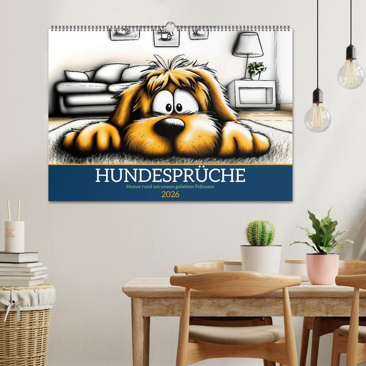 Produktbild: Hundespr&uuml;che (Wandkalender 2026 DIN A2 quer), CALVENDO Monatskalender