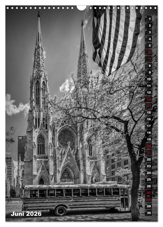 Produktbild: NEW YORK CITY Monochrome Stadtansichten (Wandkalender 2026 DIN A3 hoch), CALVENDO Monatskalender