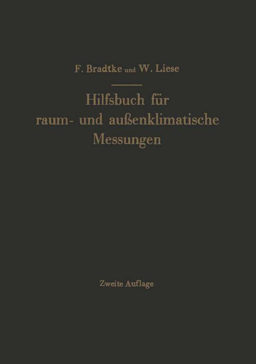 Produktbild: Hilfsbuch f&uuml;r raum- und au&szlig;enklimatische Messungen f&uuml;r hygienische, gesundheitstechnische und arbeitsmedizinische Zwecke