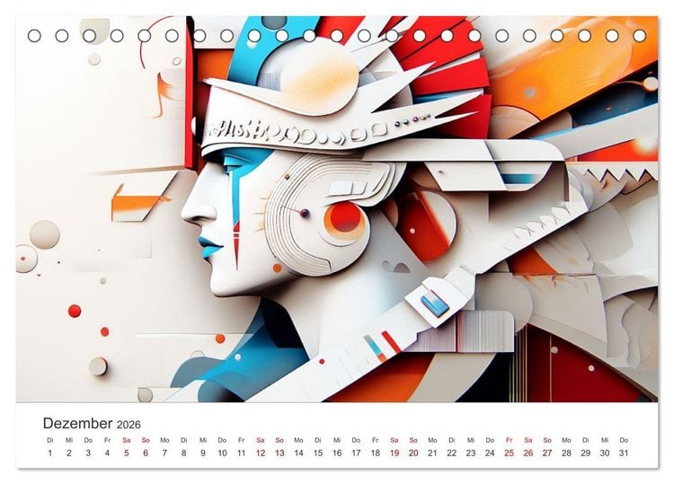 Produktbild: Die Farben des Origami (Tischkalender 2026 DIN A5 quer), CALVENDO Monatskalender