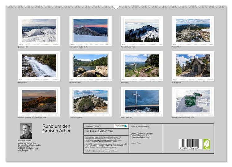 Produktbild: Rund um den Gro&szlig;en Arber (hochwertiger Premium Wandkalender 2026 DIN A2 quer), Kunstdruck in Hochglanz