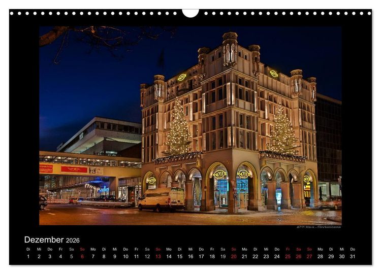 Produktbild: K&ouml;ln &ndash; Nachts 2026 (Wandkalender 2026 DIN A3 quer), CALVENDO Monatskalender
