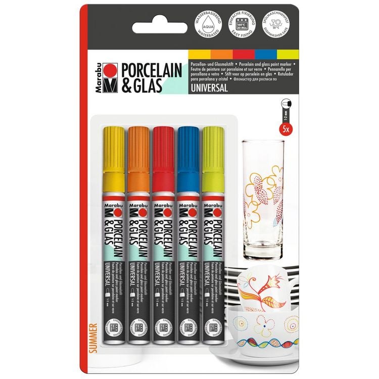 Produktbild: Marabu Porcelain & Glas Painter Summer 5 Teile