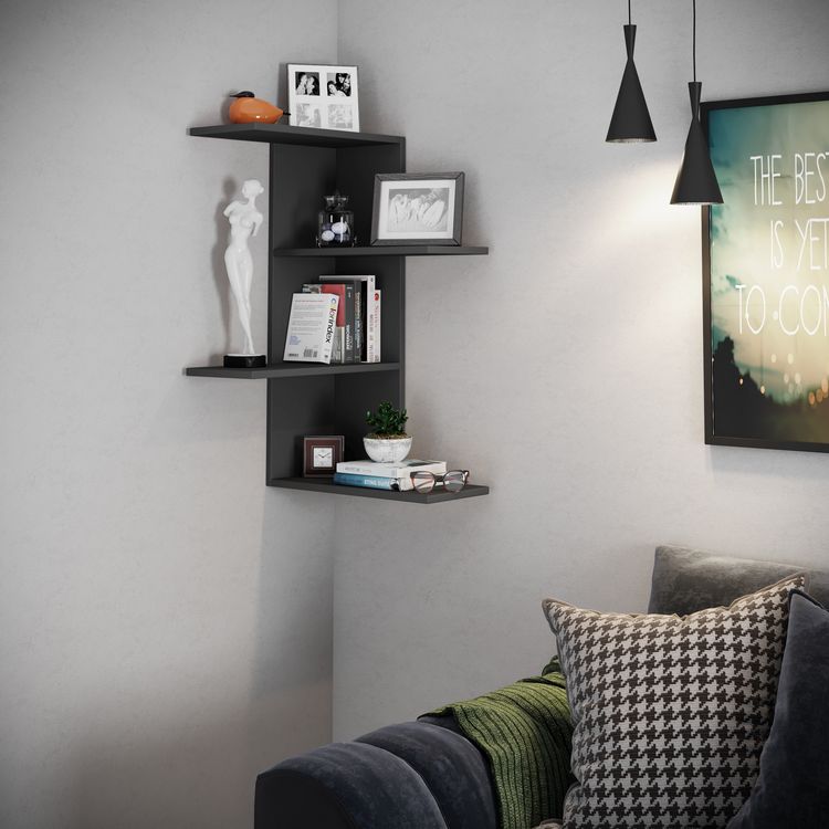 Produktbild: Holz Wandregal H&auml;ngeregal Eckregal Regal Balos