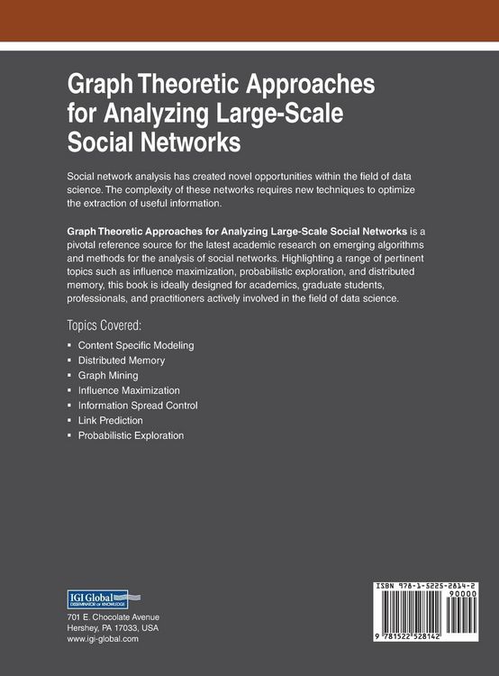 Produktbild: Graph Theoretic Approaches for Analyzing Large-Scale Social Networks