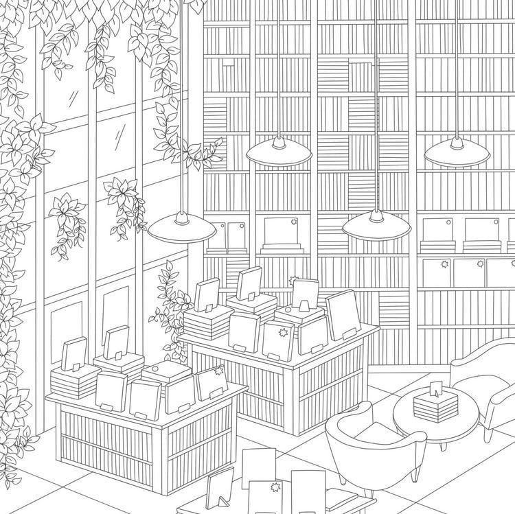 Produktbild: Cozy Bookshops Colouring Bk Pb