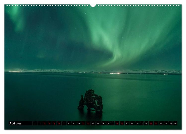 Produktbild: Aurora borealis - Magische Polarlichtn&auml;chte in Island und Norwegen (Wandkalender 2026 DIN A2 quer), CALVENDO Monatskalender