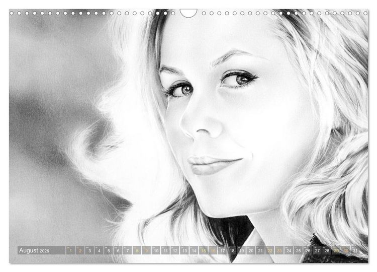Produktbild: Hollywood Ikonen in Bleistift (Wandkalender 2026 DIN A3 quer), CALVENDO Monatskalender