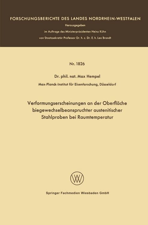 Produktbild: Verformungserscheinungen an der Oberfl&auml;che biegewechselbeanspruchter austenitischer Stahlproben bei Raumtemperatur