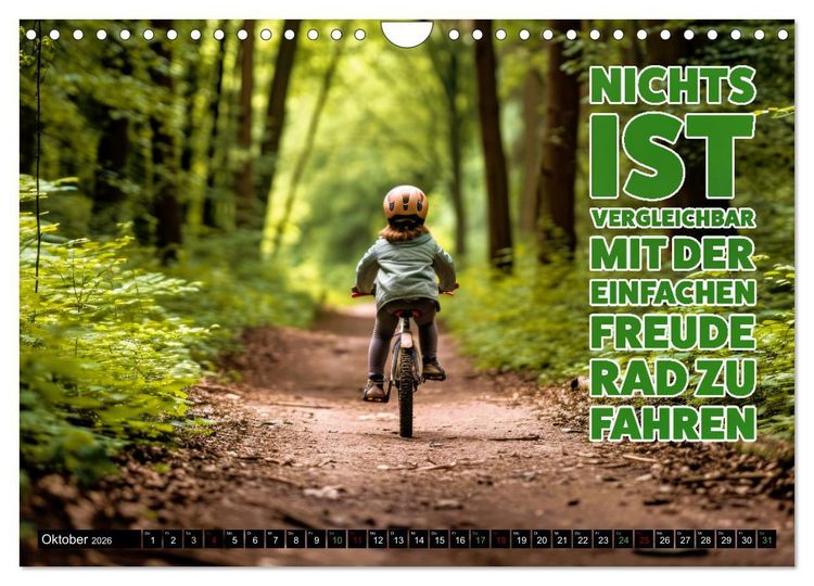 Produktbild: Faszination Fahrrad - coole Spr&uuml;che (Wandkalender 2026 DIN A4 quer), CALVENDO Monatskalender